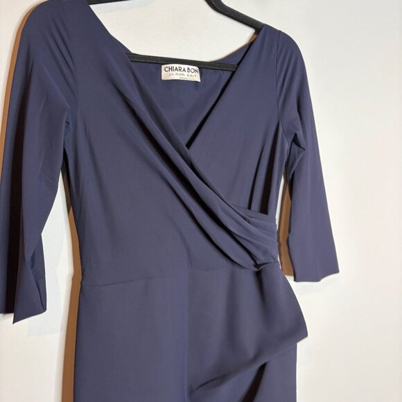 Chiara Boni La Petite Robe Sz 44IT 8US Florien 3/4-Sleeve Jersey Faux-Wrap Dress - Picture 3 of 10